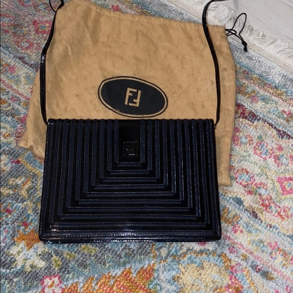 Handbags - Vintage Fendi black patent leather crossbody